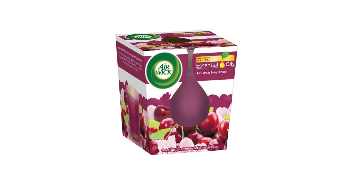 Air Wick Essential Oils Scented Candle - Mountain Berry Blossom 105g Air Wick Essential Oils Scented Candle - Mountain Berry Blossom 105g
